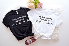 The One Where They Go To Vegas T-Shirt, Vegas Friends Themed Trip Shirt, Vacation Time Shirt, Vegas Trip Shirt, Vegas Matching Trip Shirt Each item is sold separately!  1. Check our photos for sizing and color options.  2. Choose your quantity. Feel free to add as many shirts as you wish!  3. Select your size and color from the drop-down menus.  4. Click "ADD TO CART" to add the shirt to your virtual cart.  5. Click "PROCEED TO CHECKOUT" to purchase your shirt.  6. Your shirt is now off to production! We will process your order and your shirt will be ready for shipment in 1-4 days!  **SHIRT SIZING** All of our shirts come in a variety of colors and many different sizes! **PROCESSING & SHIPPING** Your order should take approximately 3-7 business days to arrive at your door! Generally, the p Las Vegas Couples Trip, Couples Trip Shirts, The One Where, Vegas Trip, Travel Shirts, Color Options, The One, Graphic Tees, Adult Outfits