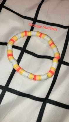 Orange Heishi Beads Necklace, Yellow Heishi Beads Jewelry, Orange Clay Bead Bracelets, Orange And Pink Clay Bead Bracelet, Yellow Smiley Face Clay Bead Bracelet, Bracelet Stuff, Clay Bracelets, Clay Bead Bracelet, Business Board