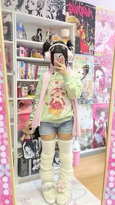 Kawaii Dress Outfit Ideas, Cute Gyaru Outfit, Hello Kitty Outfit Ideas, Kawaii Core Outfit, Kawaiicore Outfit, Harajuku Fashion Kawaii, Kawaii Outfit Ideas, Carpet Outfits, Estilo Harajuku