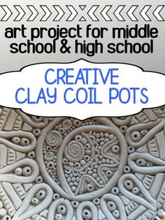 Clay Coil Pot Project for middleschool and high school by Dream On Cue Coil Plates Ceramics, Creative Coil Pots, Middle School Ceramics Projects, High School Clay Projects, High School Ceramics Projects, Clay Projects For High School