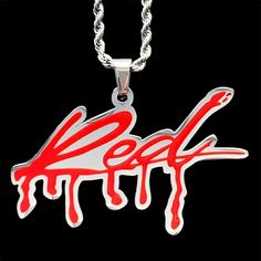 "RED Necklace * 1.5\" stainless steel pendant *Comes with your choice of chain" Cash Carti, King Vamp, Whole Lotta Red, Vampire Necklace, Ken Carson, Red Necklace, Stainless Steel Pendant, Jewelry Necklace Pendant, Jewelry Necklaces