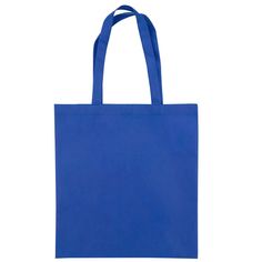 Features recyclable 80gsm Non-Woven Polypropylene material with 1.25" x 24" Handles and a front pocket. Custom Motly Non-woven Tote Bag in Blue | Totes | Non-Woven Totes | Handout Totes Blue Tote Box Bag, Blue Recyclable Bags For Everyday Use, Versatile Blue Tote Canvas Bag, Daily Use Blue Recyclable Bags, Promo Product, Blue Reusable Tote Shoulder Bag, Blue Reusable Rectangular Bag, Eco-friendly Blue Tote Bag, Eco-friendly Blue Tote Beach Bag