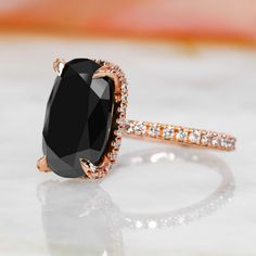 Rose Gold Black Diamond Ring, Gothic Engagement Ring, Black Diamond Necklace, Black Diamond Studs, White Diamond Earrings, Black Diamond Earrings, Oval Cut Engagement Ring, Black Diamond Engagement, Gorgeous Ring