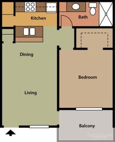 the floor plan for a two bedroom apartment