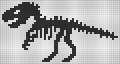 a cross stitch pattern with an image of a dinosaur on it's back side