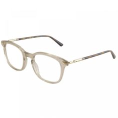 Welcome to Ossa Frames, where luxury meets style with our collection of designer eyewear. Introducing the Gucci GG0390O 003 Grey eyeglasses, a must-have accessory for the fashion-forward man.  These square frames are crafted from high-quality acetate, ensuring durability and comfort for everyday wear. The sleek grey color adds a touch of sophistication to any outfit, making these glasses a versatile and timeless choice. The clear demo lenses are not only stylish but also provide optimal vision correction. With a lens socket width of 51 and a bridge size of 21, these glasses are designed to fit comfortably on a variety of face shapes. The 140mm temple length ensures a secure fit, so you can confidently go about your day without worrying about your glasses slipping. Whether you need prescrip Gucci Square Frame Metal Sunglasses, Luxury Formal Sunglasses With Round Frame, Luxury Round Frame Sunglasses For Formal Occasions, Gucci Clear Square Frame Sunglasses, Modern Gucci Glass Sunglasses, Luxury Business Sunglasses With Square Frame, Luxury Square Frame Sunglasses For Business, Elegant Round Frame Formal Sunglasses, Luxury Square Frame Business Sunglasses