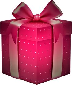 a pink gift box with a big bow