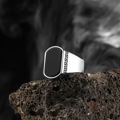 Turkish Men's Ring, 925 Sterling Silver Ring, Turkish Handmade Ring, Mens Jewelry, Onyx Stone Ring, Gift for men, Fathers day gift ABOUT PRODUCT  *   Material is 925K Sterling Silver   *   The stone is onyx  *   Dimensions top of the ring: 15 mm * 20 mm  *   This product weight is 12.60 grams SHIPPING POLICY  We have economy and express shipping.  If you want, you can upgrade to express shipping. Delivery times: 3-12 business days > economy shipping 2-5 business days > express shipping RETURN POLICY  You can return the product within 30 days. ( after receiving ) For custom made products, return is not accepted. CUSTOMER SATISFACTION POLICY Your satisfaction is our priority. We guarantee you our products quality exceed its real value. All your questions will be answered within 24 hours or l Mens Black Ring, Boy Sketch, Turkish Men, Sterling Silver Mens Rings, Silver Jewelry Design, Ring Mens, Black Onyx Stone, Onyx Gemstone, Silver Jewelry Fashion