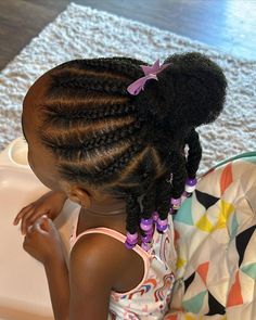 Libby Hair Care | Libby normally sits well during cornrow hairstyles💛 I also do not do them too tight and I make sure to moisturize and detangle before… | Instagram Twa Cornrows, Toddler Cornrow Styles, Kids' Hairstyles, Hair Braid Patterns, Kid Hairstyles