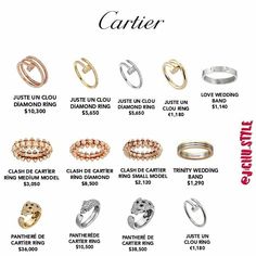 Cartier Jewelry Rings, Capsule Wardrobe Jewelry, Icon Jewelry, High Fashion Jewelry, Cartier Jewelry, Dope Jewelry