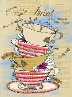 Vintage Coffee Cup And Cake Canvas Painting: Posters Prints For Kitchen Dining Decor 30X40Cm Prints For Kitchen, Tea Ideas, Tea Quotes, Vintage Coffee Cups, Cuppa Tea, Animal Illustrations, Cup Art, Tea Art, Vintage Theme