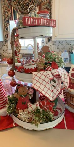 a christmas display with gingerbreads, cookies and candy