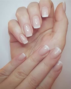 American Manicure Nails, Natural Looking Nails, Natural Nail Designs, Pink Manicure, Pretty Nail Art Designs, Pretty Nail Art