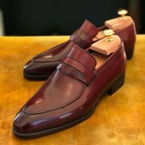 LeatherWear2016 on Storenvy Italian Leather Shoes, Formal Loafers, Leather Loafer Shoes, Handmade Leather Shoes, Maroon Dress, Casual Dress Shoes, Moccasins Shoes, Shoes Handmade, Leather Moccasins