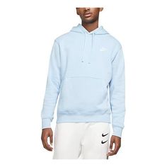 Nike Sportswear Club Fleece Stay Warm Pullover hooded Sports Blue BV2655-436 (Men's) Nike Hoodie Men, Nike Sportswear Club Fleece, Men's Sportswear, Nike Sweatshirts, Blue Nike, Blue Hoodie, Nike Hoodie, Mens Sportswear, Stylish Sneakers