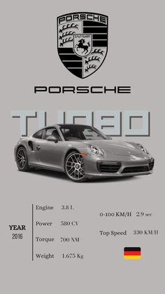 the porsche logo is shown in black and white, with an orange stripe on it