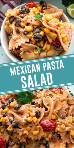 Close up of Mexican pasta salad. Creamy Salsa Dressing, Salsa Dressing, Mexican Pasta Salad, Delicious Pasta Salad, Mexican Pasta, Creamy Salsa, Black Beans Corn, Cold Pasta Salad Recipes, Easy Pasta Salad Recipe