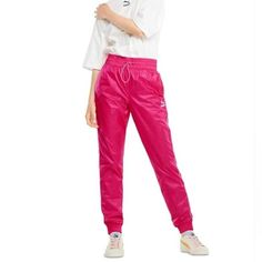 Pull On, Drawstring, Lined, Pockets, Elastic Cuffs, Zipper At Cuffs Color: Beetroot Mauve City Lights Purple Style: 53024014 Material: Shell 100% Nylon, Lining: 100% Polyester New With Tags Msrp $65 Cod. Wm42 Casual Pink Nylon Pants, Pink Nylon Casual Parachute Pants, Spring Nylon Pink Pants, Spring Jogging Bottoms With Elastic Cuffs, Sporty Pink Parachute Pants, Sporty Pink Nylon Pants, Nylon Sportswear Bottoms For Loungewear, Spring Nylon Sweatpants For Sports, Sports Nylon Sweatpants