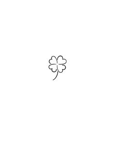 a black and white drawing of a four leaf clover