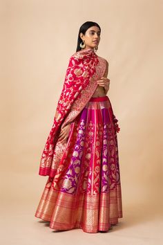 Cold Shoulder Blouse Designs, Mehendi Outfits, Desi Wear, Bridal Lehenga Red, Pink Lehenga