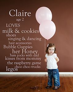 Each year, take a picture of your child against a blank wall and then use photoshop elements to list their favorite things at the time! Love this idea! Photo Book Ideas, Birthday Interview, Take A Picture, Book Ideas, Photo Book, Year Old, Take A, Interview, Ipad