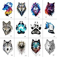 an image of wolf tattoos on white paper