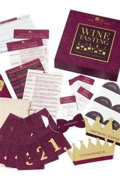 the wine tasting kit is laid out and ready to be used