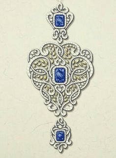 sapphire Close Setting Diamond Jewellery, Dancing Pendant, Jewelry Rendering, Gold Pendent, Jewelry Illustration, Jewelry Drawing, Jewellery Sketches