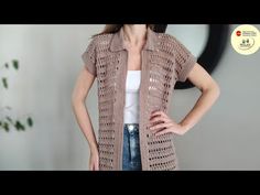 Crochet Cardigan Pattern Free, Dress Sewing Tutorials, Crochet Stitches Guide, Crochet Youtube, Beachwear Fashion, It Is, Crochet Cardigan Pattern, Crochet Vest, Crochet Poncho