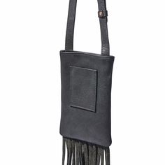 Fringe Phone Bag – Handcrafted in Regenerative American Leather Discover the perfect blend of beauty and practicality with our luxuriously soft Fringe Phone Bag. Designed to comfortably hold your phone, keys, and everyday essentials, this stylish bag features a magnetic snap closure to keep your items secure. Key Features: Spacious Interior: The fully lined interior includes a convenient card pocket on the backside, providing organized storage for your essentials. Unique Design: Showcasing long, Modern Shoulder Bag With Hidden Phone Sleeve, Modern Shoulder Bag With Hidden Phone Sleeve For Everyday, Leather Mobile Phone Pouch For On-the-go, Versatile Shoulder Bag With Hidden Phone Sleeve, Modern Bags With Cell Phone Pocket For Daily Use, Modern Everyday Pouch Phone Bag, Modern Phone Bag With Removable Pouch For Daily Use, Modern Everyday Phone Pouch Bag, Modern Pouch Bag With Cell Phone Pocket