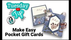 an easy to make pocket gift card for someone