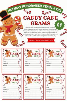 a candy cane christmas party game with an image of a gingerbread man holding a candy cane