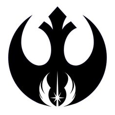 the star wars symbol is shown in black and white