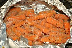 there are carrots that have been cooked in foil