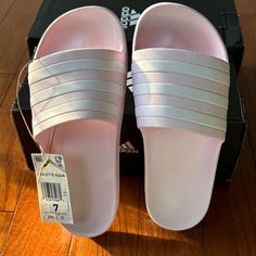 Adidas Womens Flip Flop Sandals Lightweight & Comfy Size 7 Color-Pink Pink Summer Slip-on Slides, Pink Non-slip Synthetic Slippers, Pink Open Toe Slippers For Spring, Pink Slide Slippers For Summer, Comfortable Pink Summer Slippers, Pink Non-slip Slides For Spring, Pink Slide Flip Flops For Summer, Pink Synthetic Slide Slippers, Comfortable Pink Synthetic Slides