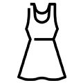 a black and white drawing of a dress on a mannequin neckline,