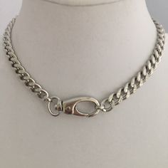 Chunky Silver Chain Necklace, Cuban Chain Necklace, Thick Chain Necklace, Lock Necklace, Clasp Necklace, Neck Chain, Cuban Chain, Chunky Necklace, Silver Spring