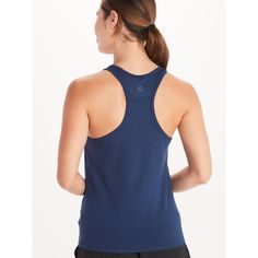 Meet the Women's Leda Racer Tank, a hiking and trail running must-have that'll stay put no matter how hard you push. Made with a brushed hand feel for easy comfort, this active tank is ideal for morning spin class or afternoons at the climbing gym. The racerback design bumps your style up and UPF 50 keeps the sun at bay for built-in skin protection. | Marmot Women's Leda Racer Tank Shirt in Arctic Navy Size: Large Blue Moisture-wicking Activewear For Trail Running, Functional Sweat-resistant Outdoor Tops, Moisture-wicking Midweight Running Top, Midweight Moisture-wicking Top For Running, Athletic Fit Go-dry Tops For Outdoor Activities, Functional Go-dry Tops For Trail Running, Climbing Gym, Spin Class, T-shirts & Tank Tops