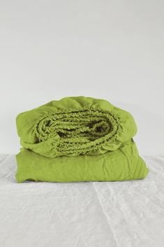 Chartreuse green fitted sheet - True Things Linen Bedsheet, Linen Bed Sheet, Natural Vibes, Linen Bed, Green Duvet, True Things, Chartreuse Green, Nature Friendly, Bed Linen Sets