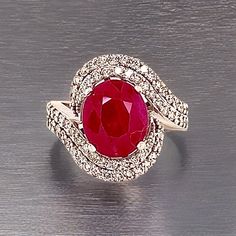 Natural Ruby Diamond Ring 14k Gold 6.32 TCW Size 6.5 GIA Certified $6,975 111872 - Certified Fine Jewelry Dazzling Gia Certified Ruby Ring, Gia Certified Fine Jewelry Ruby Ring In Platinum, Gia Certified Platinum Ruby Ring, Gia Certified Platinum Ruby Ring In Fine Jewelry, Gia Certified Ruby Ring For Formal Occasions, Gia Certified Ruby Ring For Formal Events, Formal Gia Certified Ruby Ring, Formal Gia Certified 14k Gold Ruby Ring, Ruby Diamond Ring