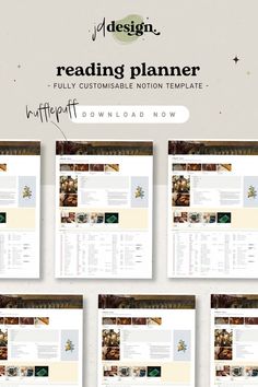 an image of a website design with the title'reading planner '