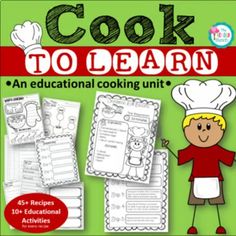 the cook to learn book with instructions for cooking and writing, including an instructional booklet