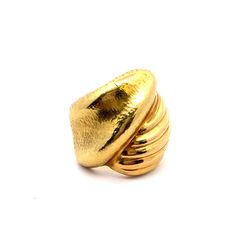 Unique 18K Yellow Gold Statement Designed Ring Size 7.25 A perfect gift for your loved one for any special occasion or holiday! Total Ring Weight: 9.40g Ring Length: 28.36mm Ring Width: 24.91mm Item will be placed in a gift box. * Gold Dome Ring With Shiny Finish For Anniversary, Gold Dome Ring With Polished Finish For Anniversary, Yellow Gold Dome Ring With Shiny Finish For Anniversary, Anniversary Yellow Gold Dome Ring With Shiny Finish, Luxury Yellow Gold Wide Band Ring Gift, Luxury Wide Band Ring In Yellow Gold For Gift, Luxury Gold Wide Band Ring Hallmarked, Gold Dome Ring Fine Jewelry For Anniversary, Luxury Hallmarked Wide Band Gold Ring