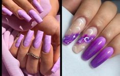 30 Trendy Purple Nail Ideas - ENTIBUZZ Purple Nail Art Designs, Elegant Touch Nails, Teen Nails, Glitter Tip Nails, Red Nails Glitter, Orange Nail Designs, Yellow Nails Design, Brown Nails Design, Purple Nail Art