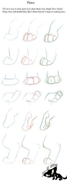 an image of how to draw hands and feet in different stages of the drawing process