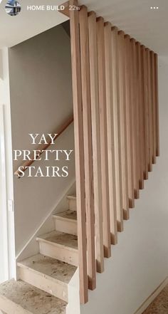 the stairs are made out of wood