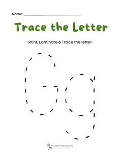 trace the letter g worksheet for kids to practice handwriting, numbers and letters