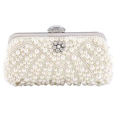 Handmade pearl clutch, perfect for any Special Occasions, such as chilly wedding day I Christmas Show I Vintage wedding shoot I Formal Evenings and more. It's a perfect gift for yourself and her.  This beautiful clutch is a perfect match with our stunning pearl wedding shoes(go to our shop to have a look if you still have not met them yet), classic will never out of fashion. All pearls are added by our handcraft one by one with love and care.  --Measurements:25cm*13cm*4-7cm --Color: Creamy white Pearl Clutch Bag, Pearl Wedding Shoes, Pearl Clutch, Beaded Evening Bags, Wedding Purse, Party Clutch, Wedding Clutch, Pearl Bag, Bridal Clutch