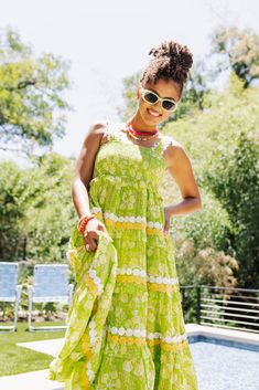 La Duni Maxi Dress - Lime Green Sundress, Poolside Party, Flowy Design, Yellow Polka Dot, Sunny Day, Sunny Days, Lime Green, Summer Fun, Sundress