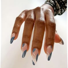 24 Nail Ideas for Fall That Are Far From Basic Classy Blue Nails, Simple Stiletto Nails, Girls Nail Designs, Her Nails, Neutral Nails, Fire Nails, Chic Nails